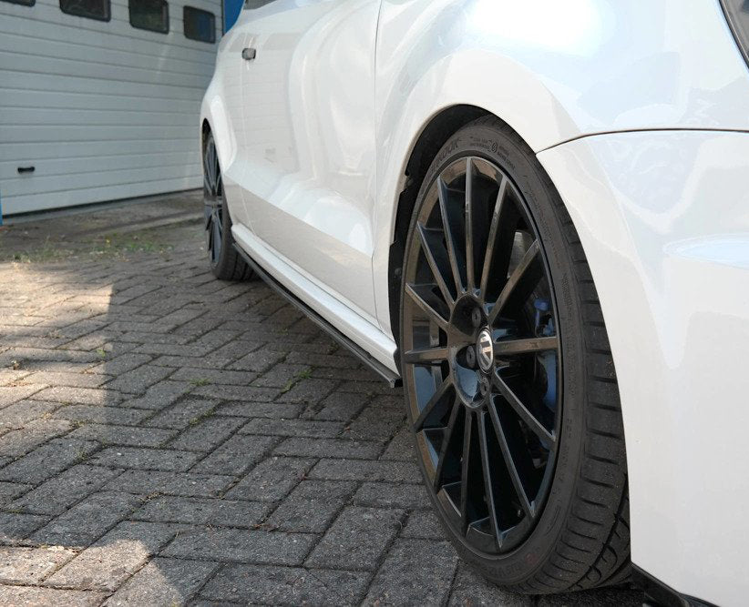 VW POLO 6R 6C 2009-2017 SPOILER SPLITTER SOTTO MINIGONNE ABS NERO