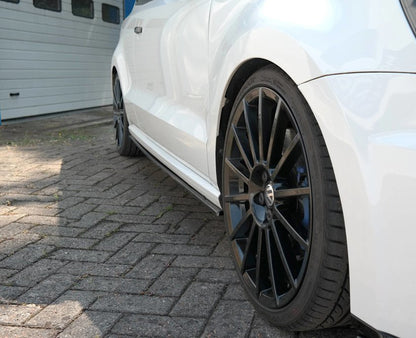 VW POLO 6R 6C 2009-2017 SPOILER SPLITTER SOTTO MINIGONNE ABS NERO