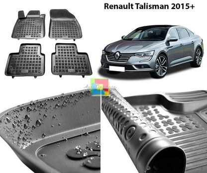 RENAULT TALISMAN 2015 IN POI TAPPETINI AUTO IN GOMMA - TAPPETI TOP QUALITA -1