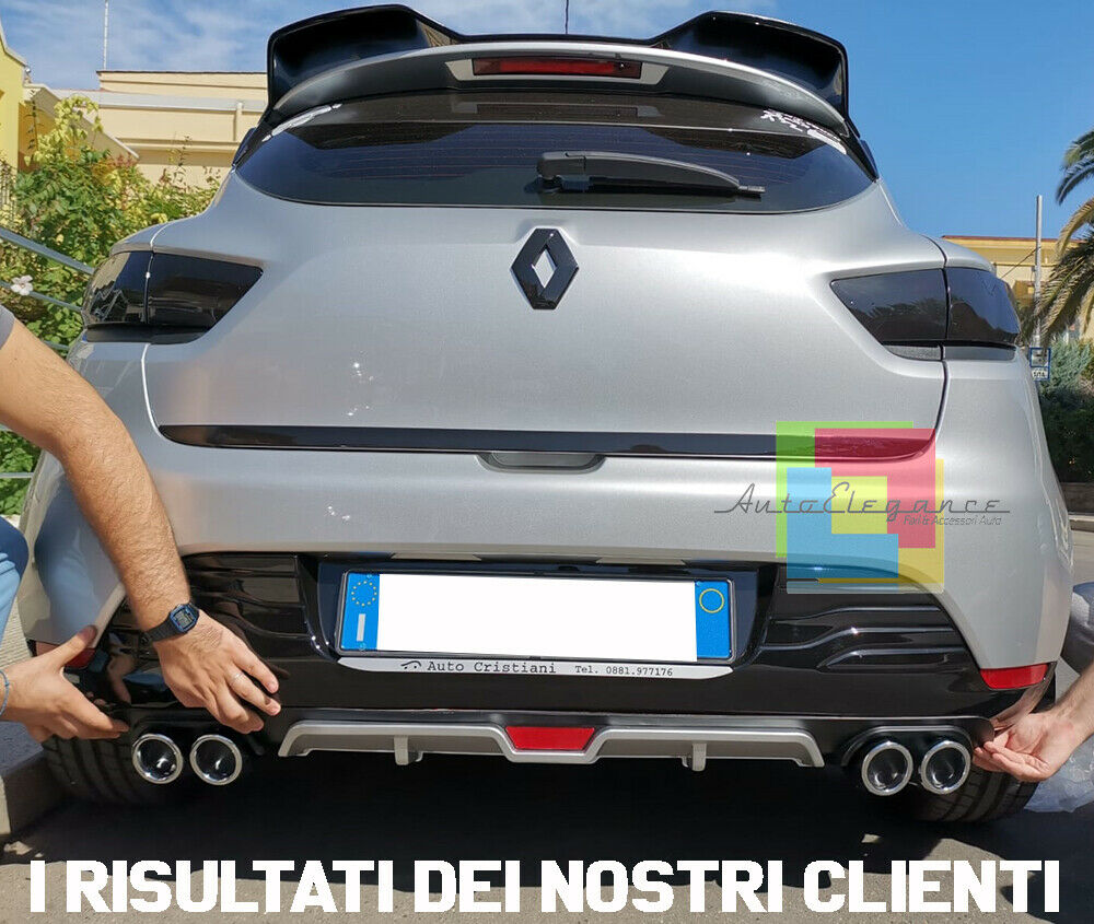 RENAULT CLIO IV 2012+ DIFFUSORE SOTTO PARAURTI QUATTRO TERMINALI ABS -
