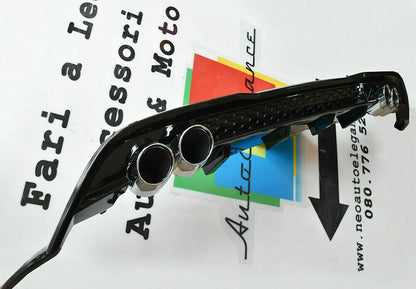 VW GOLF 7.5 2017- REAR DIFFUSER UNDER BUMPER FOUR TIP ABS BLACK