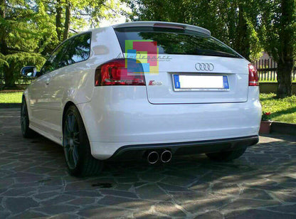 AUDI A3 8P 3 PORTE 03-08 DIFFUSORE POSTERIORE S3 SOTTO PARAURTI ABS NERO LUCIDO AUTOELEGANCERICAMBI