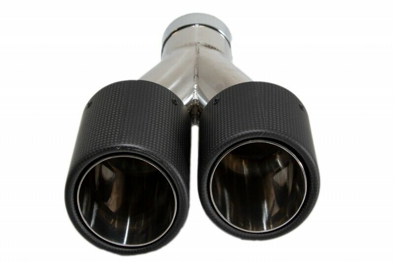 AUDI COPPIA TERMINALI DI SCARICO ACCIAIO INOX CARBON LOOK SLINE RS AUTOELEGANCERICAMBI