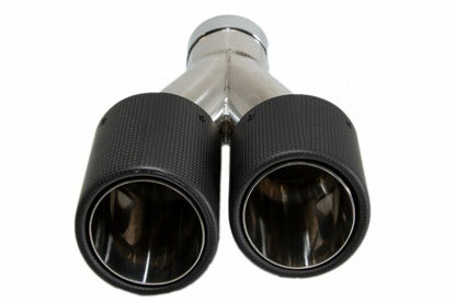 AUDI COPPIA TERMINALI DI SCARICO ACCIAIO INOX CARBON LOOK SLINE RS AUTOELEGANCERICAMBI