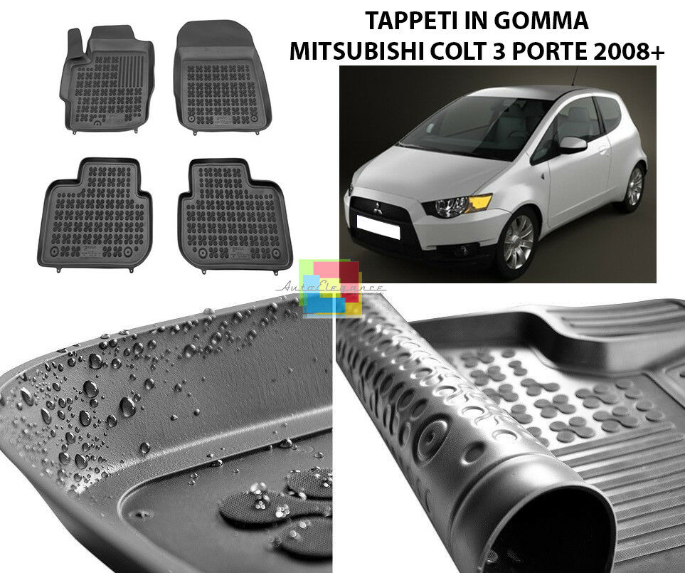 MITSUBISHI COLT 3 PORTE 2008+ TAPPETINI AUTO IN GOMMA - TAPPETI TOP QUALITA -1-