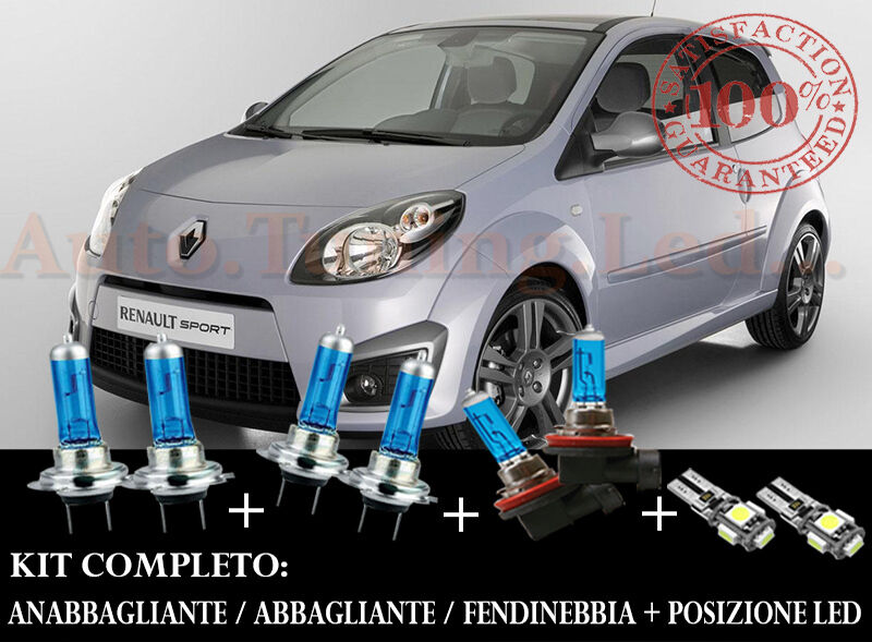 RENAULT TWINGO 2007-2013 SET COMPLETO LAMPADE BLU XENON + POSIZIONE A LED