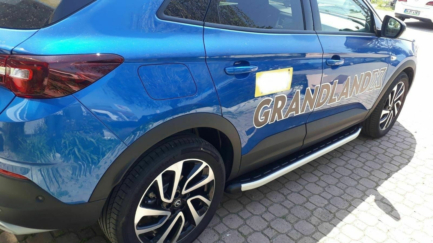 PEDANE LATERALI OPEL GRANDLAND X 2017+ SOTTO PORTA ANTISCIVOLO