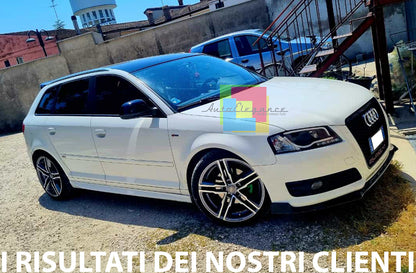 FRONT BUMPER UNDER AUDI A3 8P 08-12 LIFT ABS GLOSS BLACK LIP SPLITTER 0100
