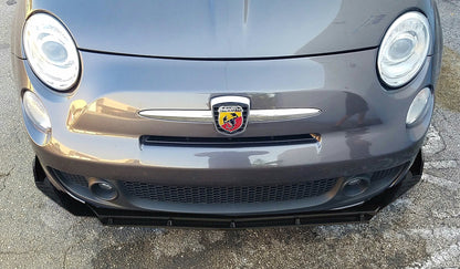 FIAT 500 2007+ FRONT BUMPER SPLITTER GLOSSY BLACK RS LOOK - 3P -