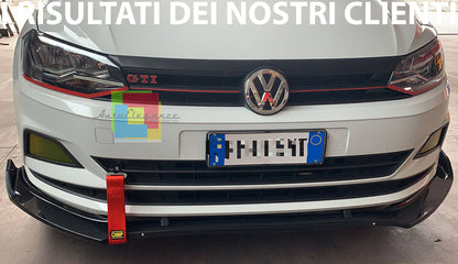 SPLITTER LAMA PER VW POLO AW1 DAL 2017+ SPOILER SOTTO PARAURTI ANTERIORE ABS NERO