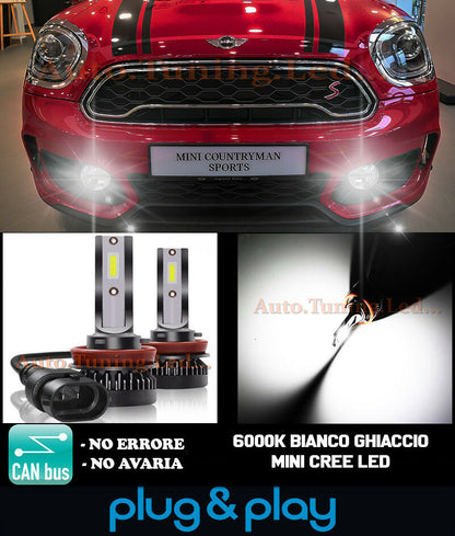 LAMPADE FENDINEBBIA A LED CREE MINI COUNTRYMAN F60 CAMBUS BIANCO GHIACCIO 8000LM