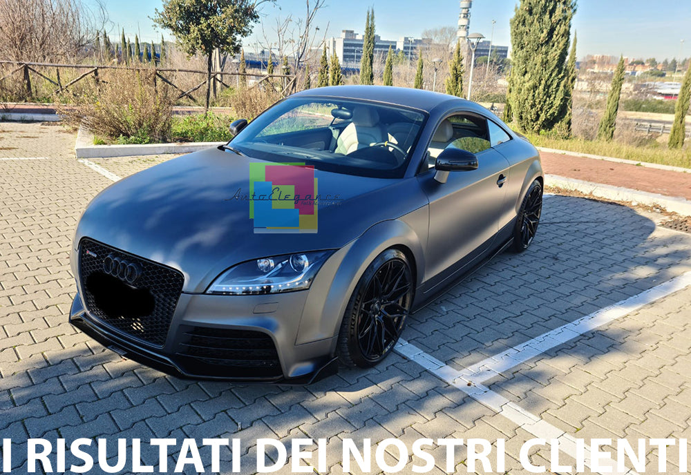 AUDI TT 8J 06-14 SPLITTER SOTTO PARAURTI ANTERIORE ABS NERO LUCIDO 2PEZZI AUTOELEGANCERICAMBI