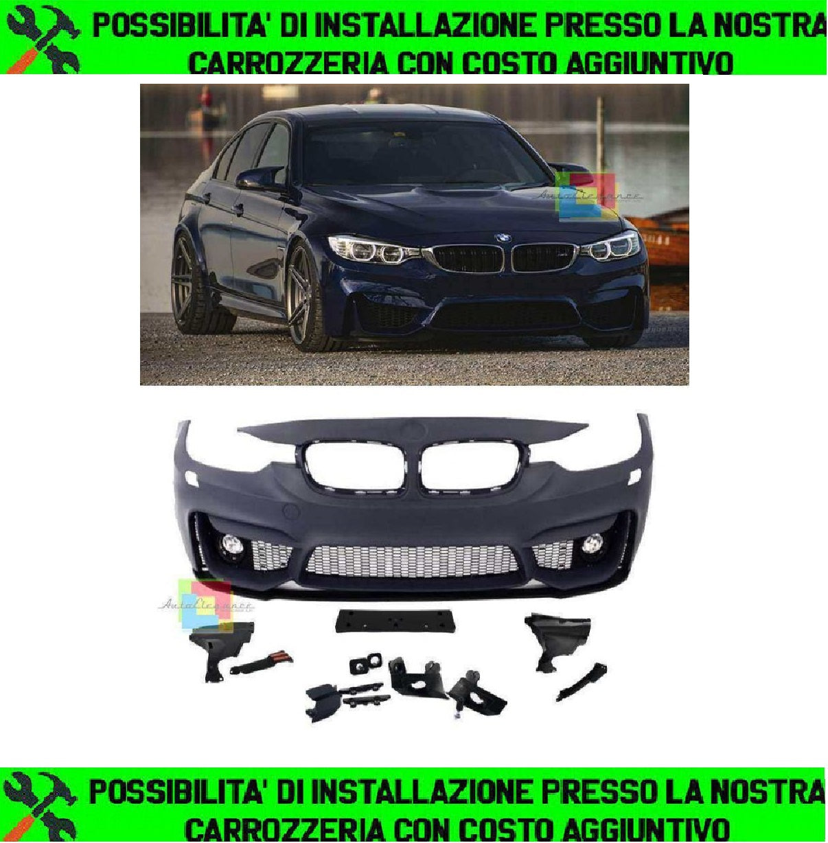 BMW SERIE 3 F30 F31 2011+ PARAURTI ANTERIORE DESIGN M3 AUTOELEGANCERICAMBI