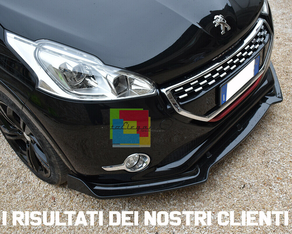 LAMA SOTTO PARAURTI ANTERIORE PEUGEOT 208 ABS LOOK SPORTIVO NERO LIP SPOILER