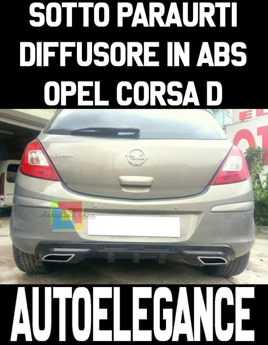 REAR DIFFUSER OPEL CORSA D 2006+ UNDER BUMPER CHROME TIPPER ABS