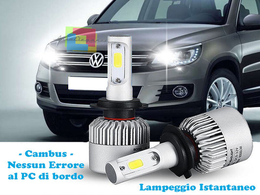 LAMPADE ABBAGLIANTI LED VW TIGUAN 2011+ LAMPEGGIO ISTANTANEO 6000K CREE