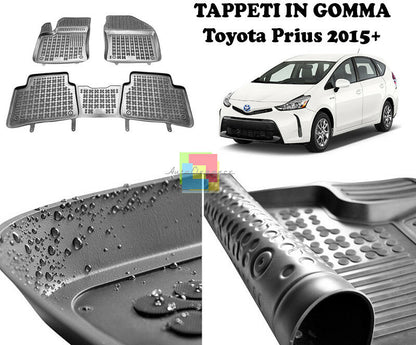 Toyota Prius 2015 IN POI TAPPETINI AUTO IN GOMMA - TAPPETI TOP QUALITA -1-