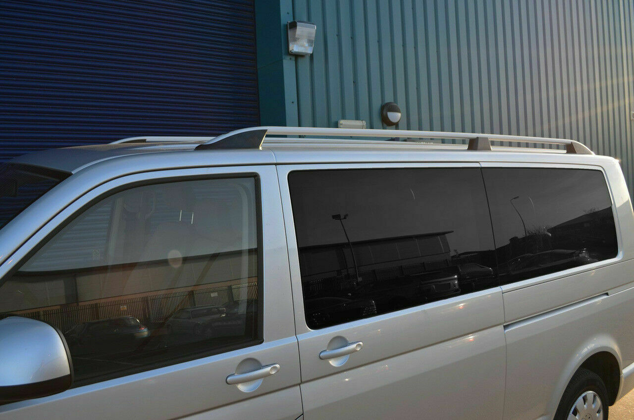 VW T5 2003-2015 BASE CORTA BARRE SUL TETTO MANCORRENTI SATINATI PORTAPACCHI .-
