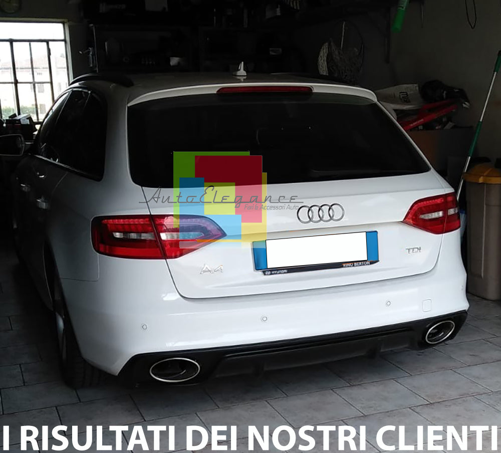 DIFFUSORE per AUDI A4 B8 8K 2012-2015 SLINE LOOK RS4 + TERMINALI