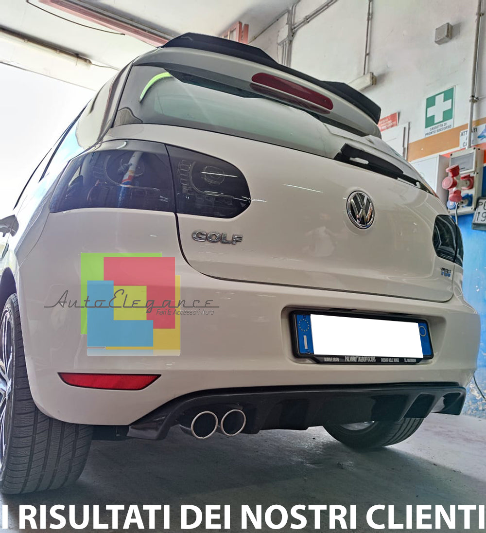 SOTTO PARAURTI POSTERIORE VW GOLF 6 VI 08-12 DIFFUSORE DOPPIO ABS NERO LUCIDO