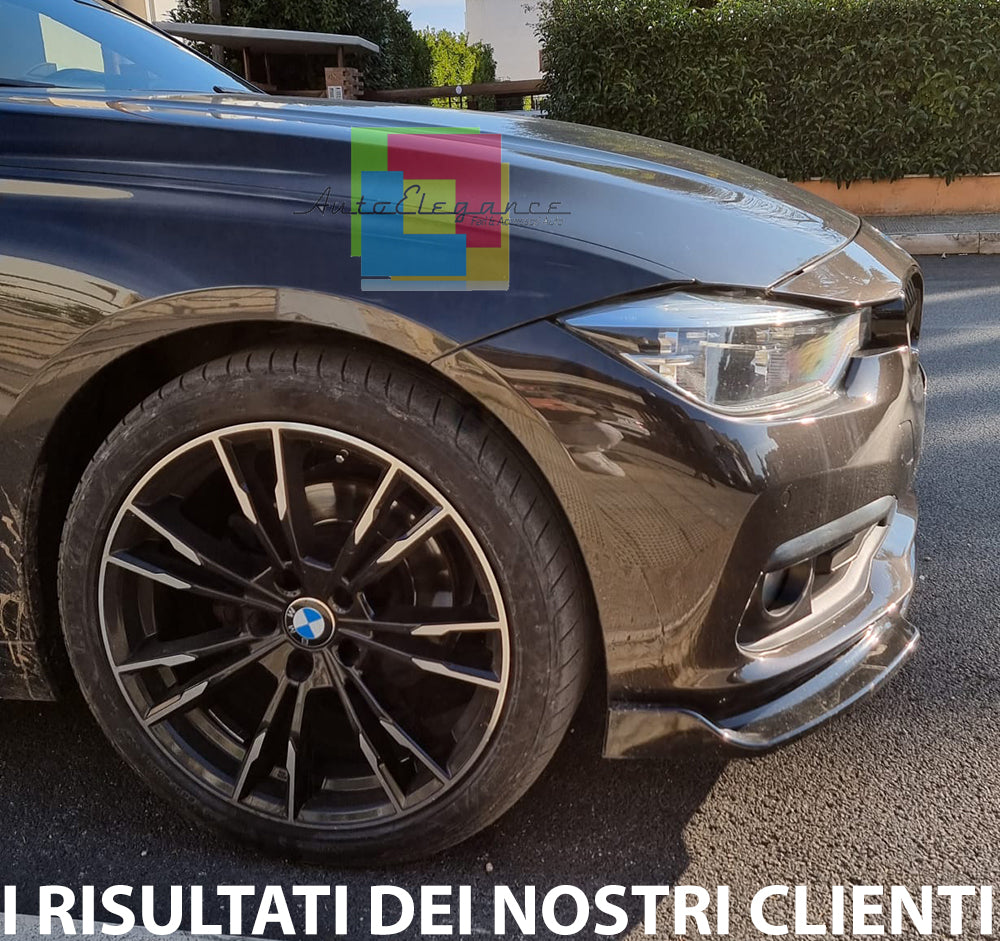 LAMA BMW SERIE 3 F30 F31 STANDARD SOTTO PARAURTI ANTERIORE SPLITTER NERO LUCIDO