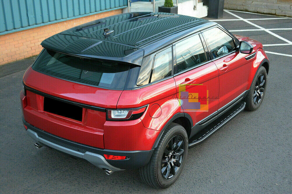 PEDANE LATERALI PER RANGE ROVER EVOQUE 2011-2018 SOTTO PORTA ALLUNINIO NERO -