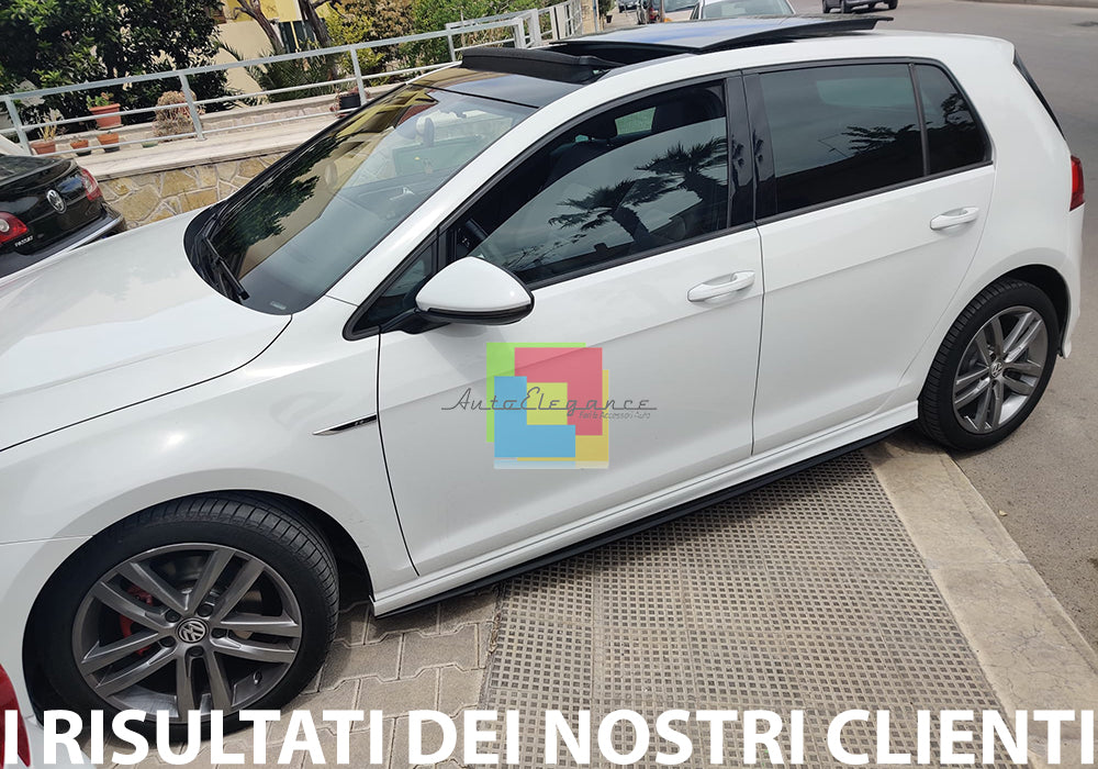VW GOLF 7 VII dal 2012+ FLAPS SOTTO MINIGONNE ABS / PLASTIC NERO LUCIDO