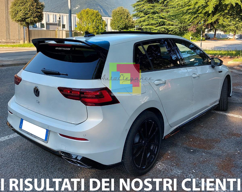 SPOILER TETTO PER VW GOLF 8 VIII 2019+ POSTERIORE LOOK RLINE NERO LUCIDO ABS