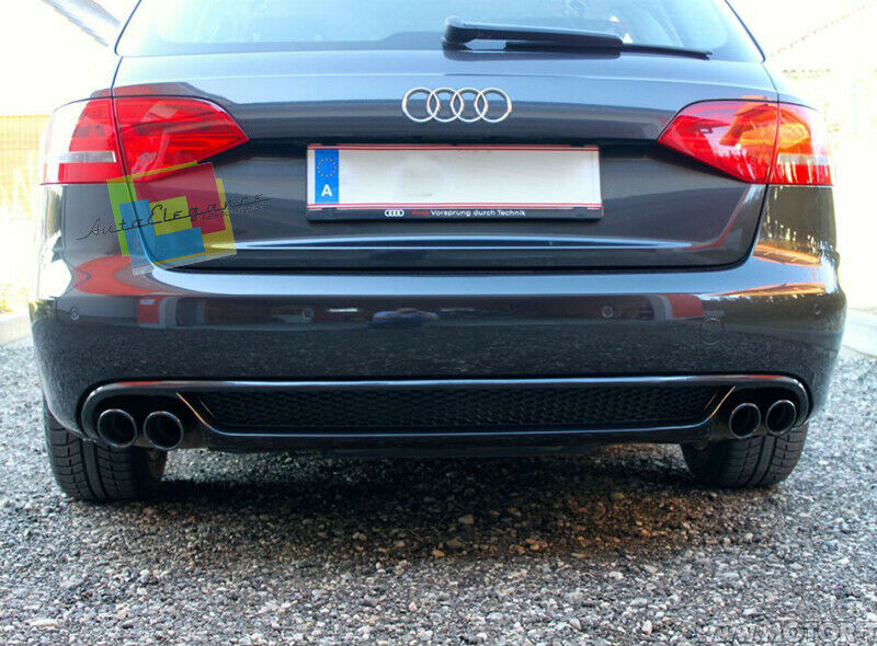 DIFFUSORE SLINE SLINE SOTTO PARAURTI AUDI A4 B8 8K 08-12 DOPPIO SCARICO IN ABS .