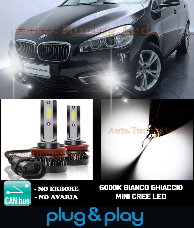 LAMPADE FENDINEBBIA A LED CREE BMW SERIE 2 F45 CAMBUS BIANCO GHIACCIO 8000LM