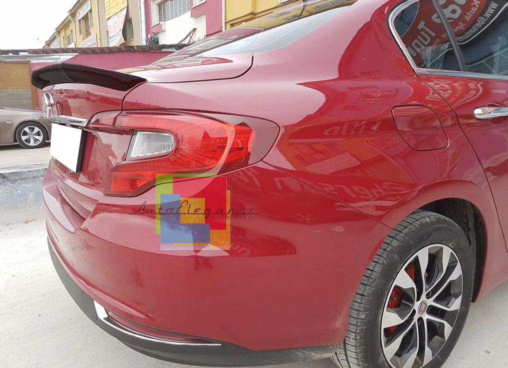 FIAT TIPO SALOON REAR SPOILER ON THE HOOD GLOSSY BLACK IN ABS