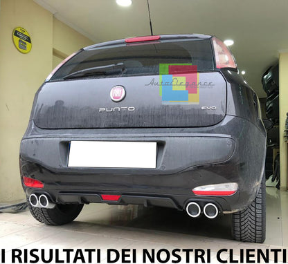 FIAT PUNTO / EVO DIFFUSORE SOTTO PARAURTI QUATTO TERMINALI CROMATI ABS NERO