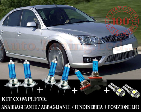 FORD MONDEO 2000-2007 SET COMPLETO LAMPADE BLU XENON + POSIZIONE A LED