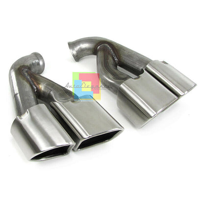 COPPIA TERMINALI DI SCARICO PER PORSCHE CAYENNE 2014-2017 ACCIAIO INOX AUTOELEGANCERICAMBI