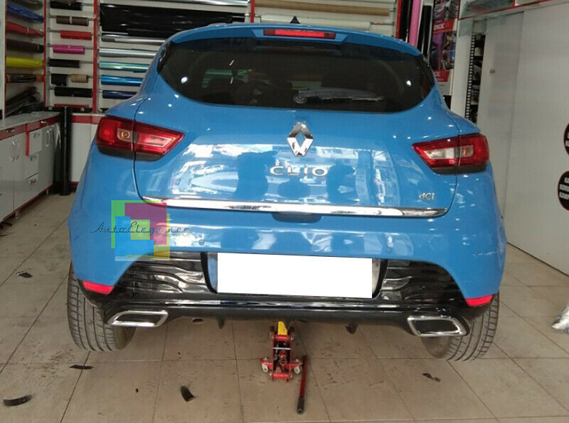 DIFFUSORE POSTERIORE RENAULT CLIO IV 2012+ SOTTO PARAURTI TERMINALI CROMATI ABS