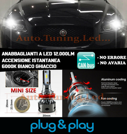 LAMPADE ANABBAGLIANTI LED JAGUAR XE ISTANTANEO NO AVARIA 12.000LM
