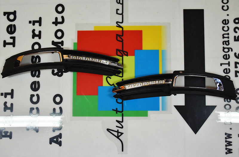 AUDI A6 4F C6 2008-2011 RESTYLING GRIGLIE FENDINEBBIA LUCI DIURNE LED DAYTIME AUTOELEGANCERICAMBI