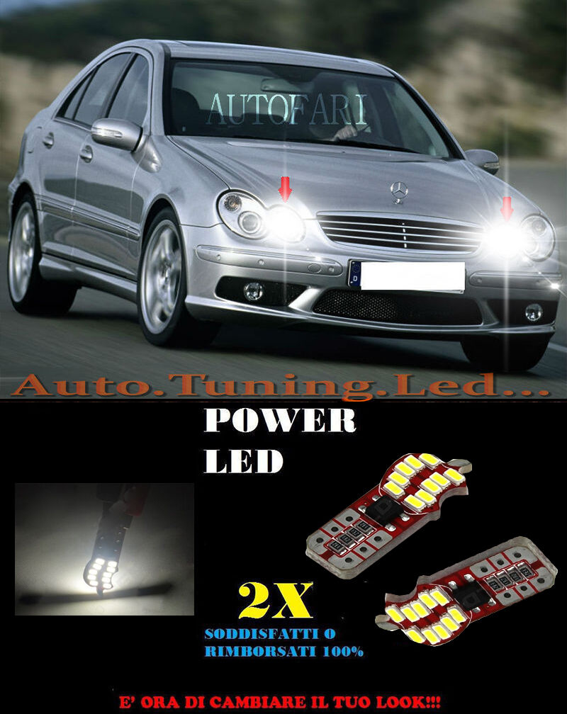 LUCI POSIZIONE MERCEDES CLASSE C W203 CANBUS T10 BIANCO 20 LED SUPER QUALITA