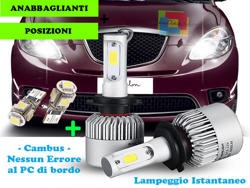 LOW BEAM LAMPS CREE LED + T10 POSITIONS FOR LANCIA YPSILON 2003-2011
