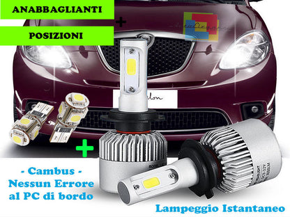 LOW BEAM LAMPS CREE LED + T10 POSITIONS FOR LANCIA YPSILON 2003-2011