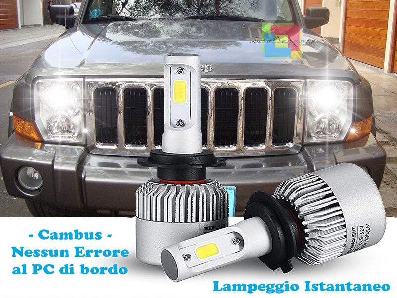 LED LOW BEAM HEADLIGHTS JEEP COMMANDER 04-10 INSTANT FLASH 6000K