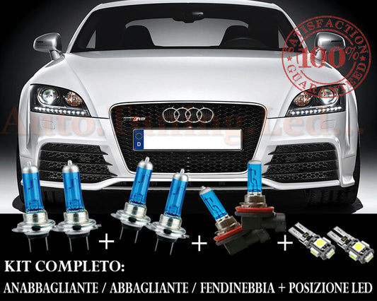 AUDI TT 8J 2006-2014 SET COMPLETO LAMPADE BLU XENON + POSIZIONE A LED AUTOELEGANCERICAMBI