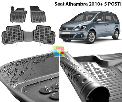 SEAT ALHAMBRA 2010+ 5 POSTI TAPPETINI AUTO IN GOMMA - TAPPETI TOP QUALITA -1