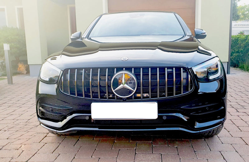 GRIGLIA ANTERIORE MERCEDES GLC C253 X253 2019+ FACELIFT PROFILI SATINATI.