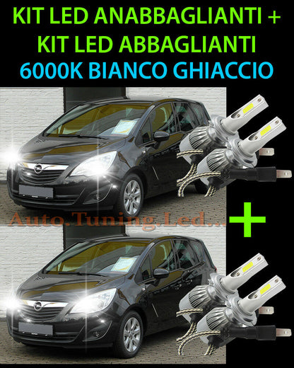 KIT LED LAMPADE ABBAGLIANTI & ANABBAGLIANTI PER OPEL MERIVA B 2010 IN POI -.