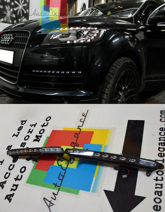 AUDI Q7 4L 2009+ LIFT LUCI DIURNE DRL LED CON FUNZIONE FRECCE LED DAYTIME .- AUTOELEGANCERICAMBI