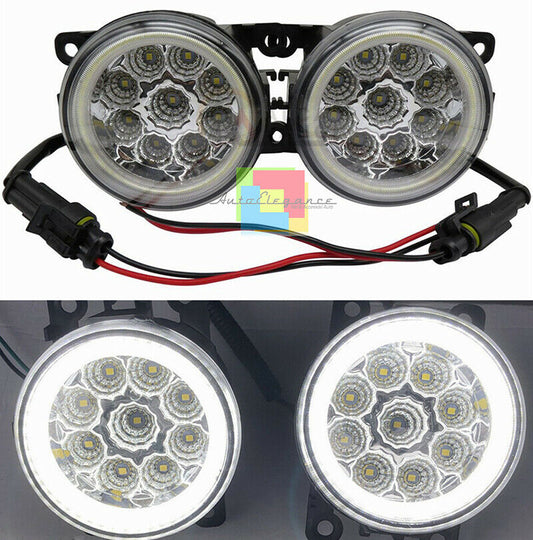FIAT PANDA PUNTO EVO 500 500L COPPIA FENDINEBBIA DIURNE ANGEL EYES FULL LED