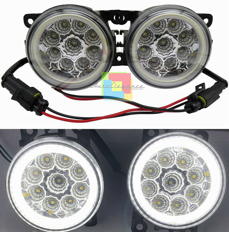 CITROEN C3 C4 C5 C-CROSSER DS4 COPPIA FENDINEBBIA DIURNE ANGEL EYES FULL LED AUTOELEGANCERICAMBI