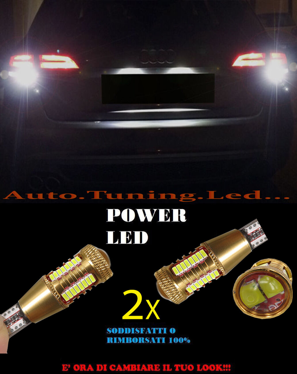 AUDI A4 B8 AVANT LAMPADE RETROMARCIA LED T15 W16W SUPER QUALITA NO ERROR AUTOELEGANCERICAMBI