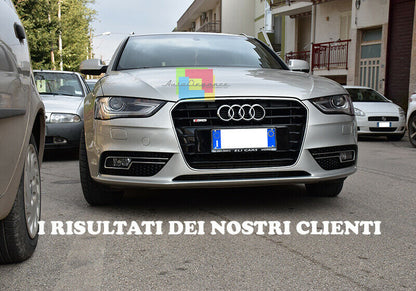 GRIGLIE FENDINEBBIA NERE DETTAGLI CROMATI AUDI A4 B8 RESTYLING 2012+ DESIGN RS4